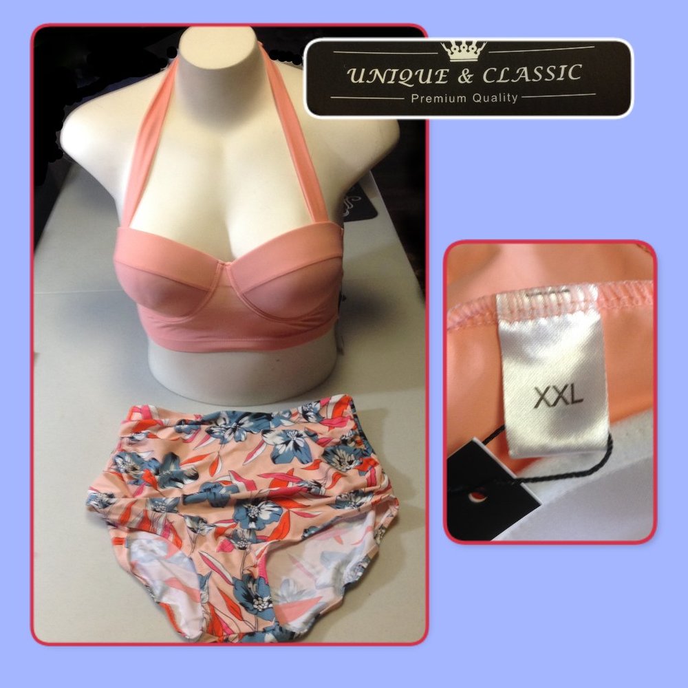 NWT Unique & Classic 2 piece swim suit size XXL